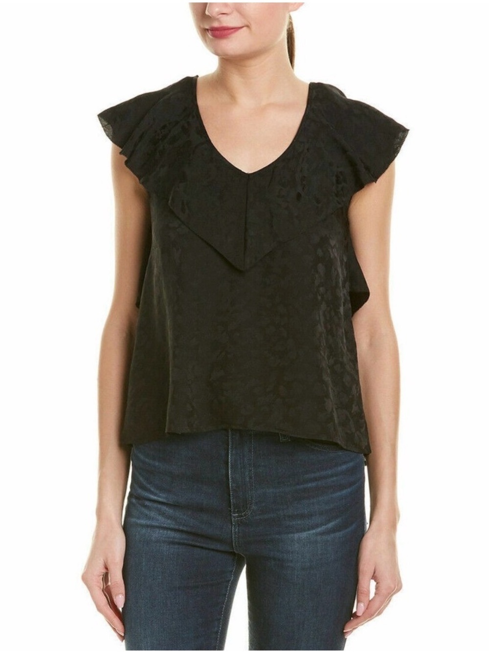 Zadig & Voltaire Black Silk Teen Jac Leopard Blouse